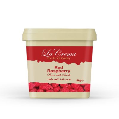 La Crema Red Raspberry Fruit Puree with Seeds (5KG)