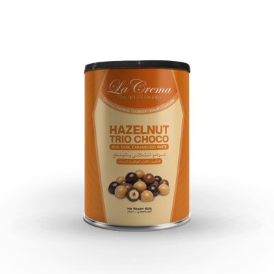 La Crema Hazelnut Trio Choco – Milk, Dark & Caramelized White (500G)