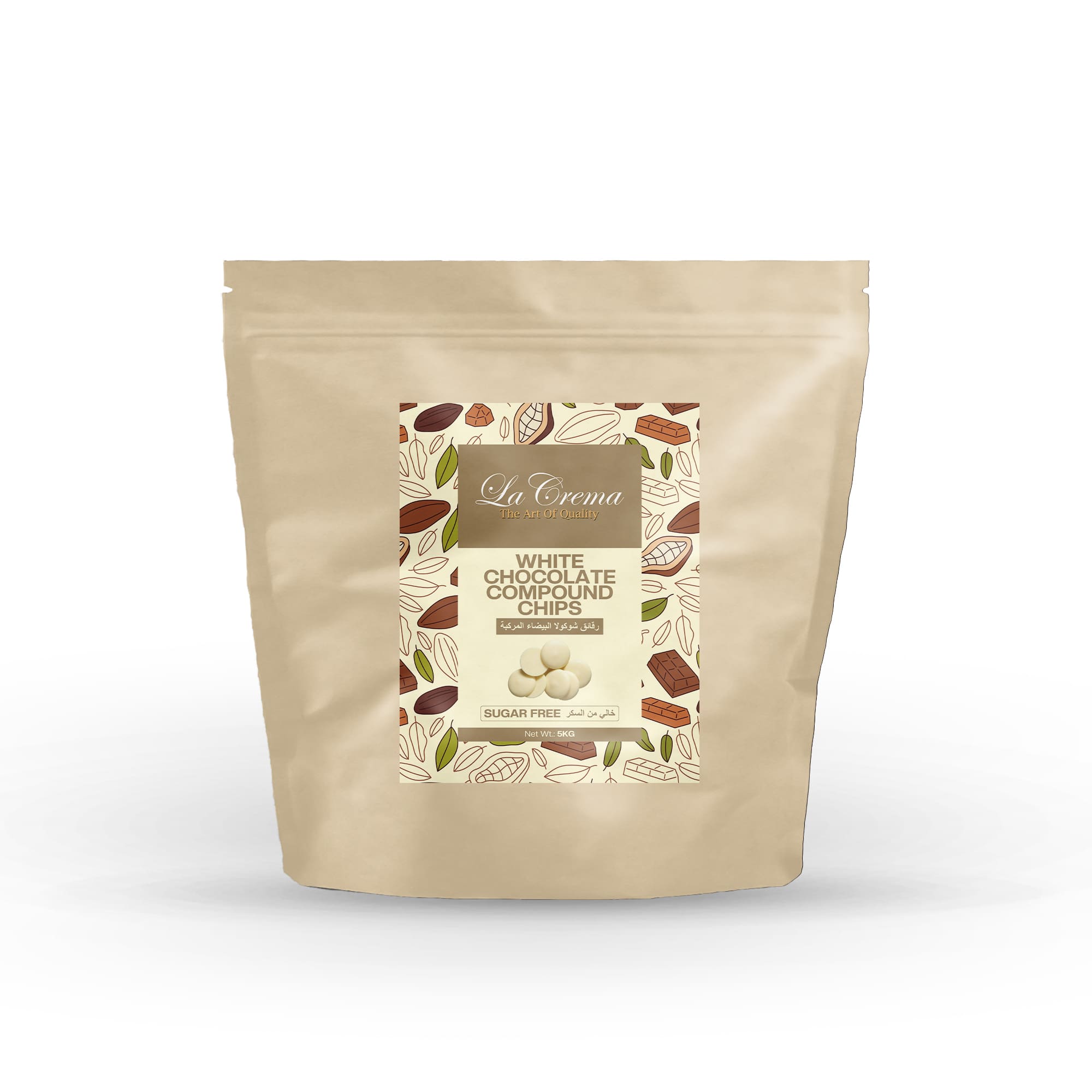 La Crema Sugar Free White Compound Chocolate Chips (5KG)